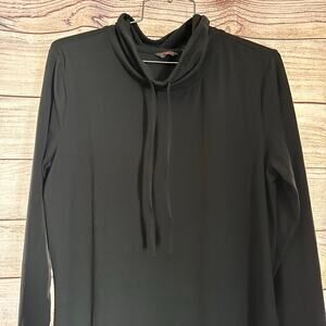 Merrell Selectwick Black Tunic Top Shirt Cowl neck pocket Women Size L